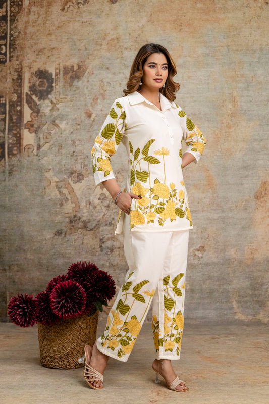 Gulzar – Yellow Botanical Co-ord Set