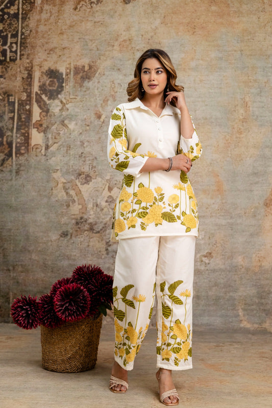 Gulzar – Yellow Botanical Co-ord Set