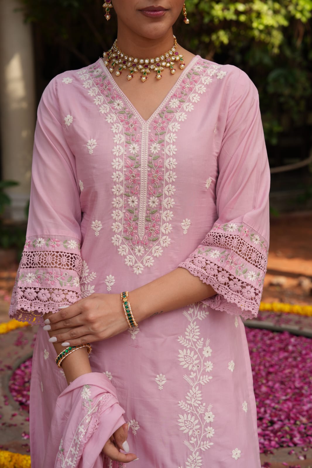 Inayat – Lavender Mul Chanderi Suit