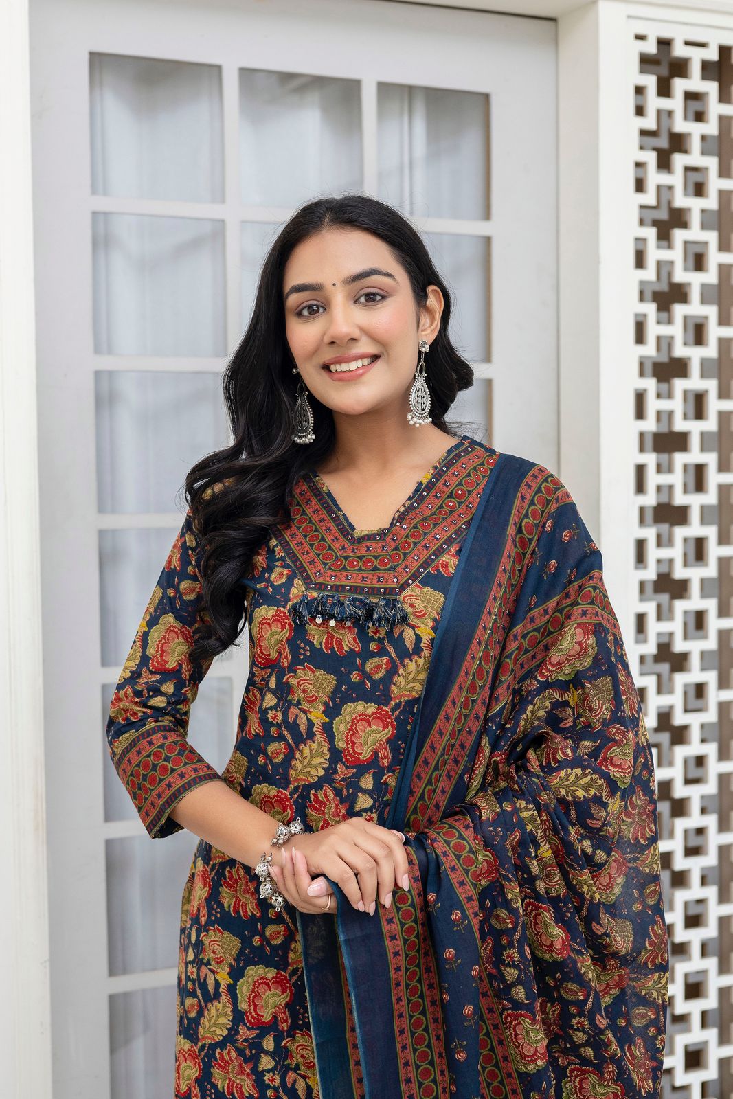 Serenité – Blue Cotton Suit Set