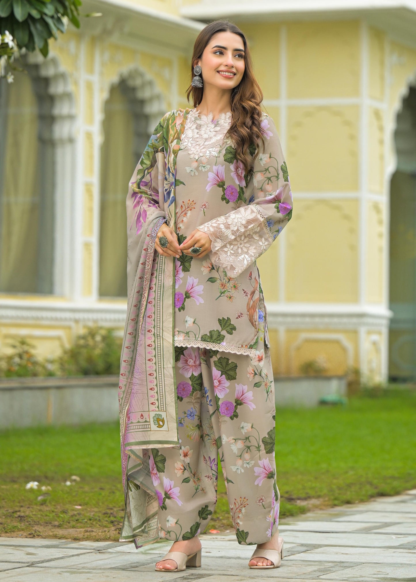 Mizaaj – Cotton Farsi Salwar Suit Set with Dupatta | Available in Purple & Coffee | Elegant Ethnic Wear for Women