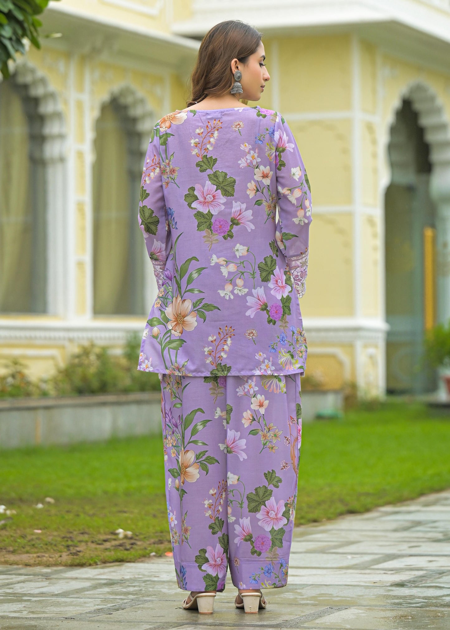 Mizaaj – Cotton Farsi Salwar Suit Set with Dupatta | Available in Purple & Coffee | Elegant Ethnic Wear for Women