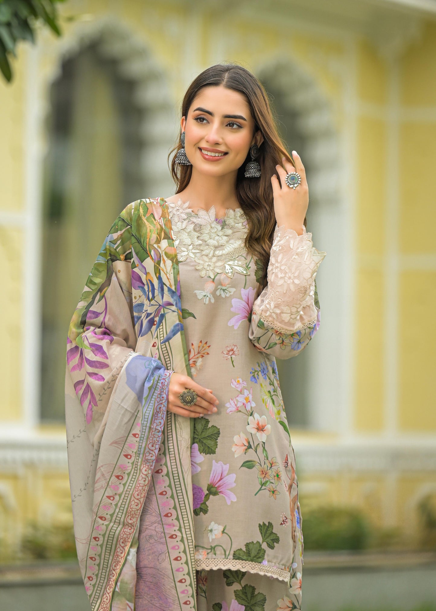 Mizaaj – Cotton Farsi Salwar Suit Set with Dupatta | Available in Purple & Coffee | Elegant Ethnic Wear for Women