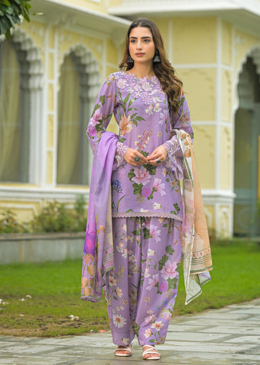 Mizaaj – Cotton Farsi Salwar Suit Set with Dupatta | Available in Purple & Coffee | Elegant Ethnic Wear for Women