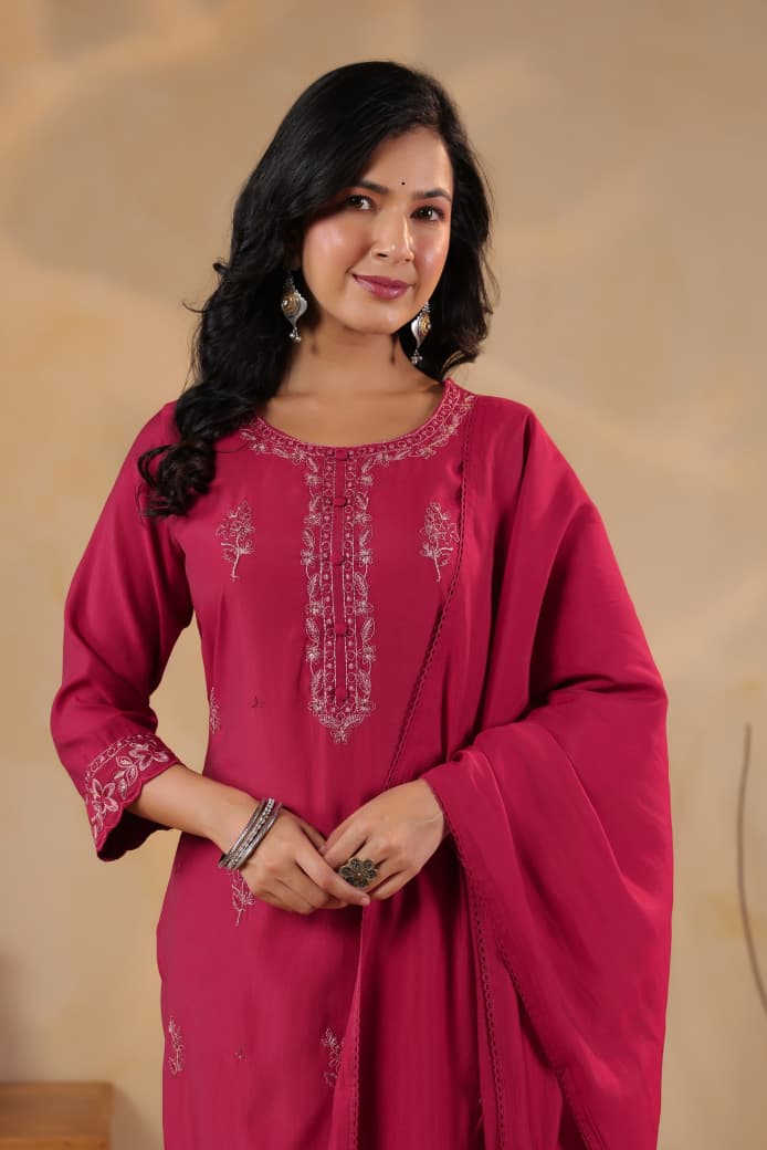 Deedar – Brown & Pink Roman Silk Designer Suit Set with Dupatta | Festive Ethnic Wear for Women