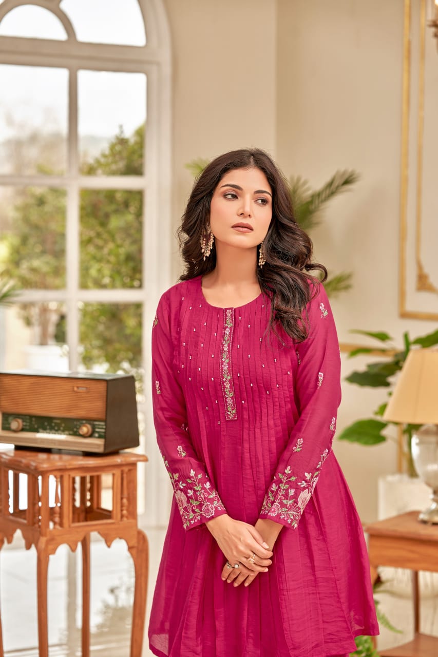 Ruhani – Pink Embroidered Festive Co-ord Set