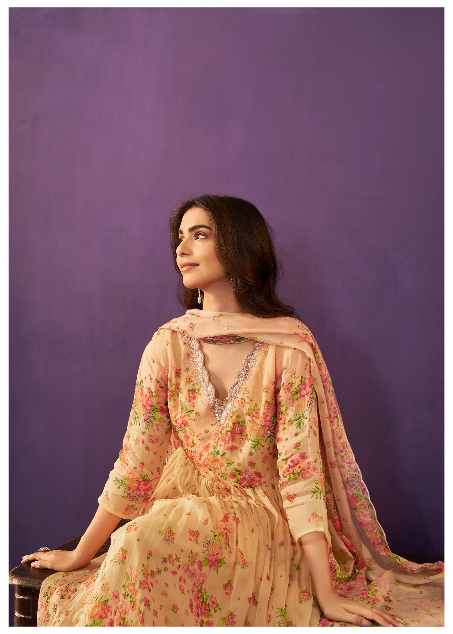 Noor-e-Rang – Beige Anarkali Set