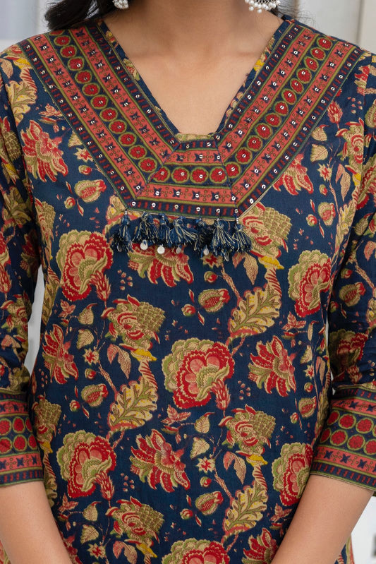 Serenité – Blue Cotton Suit Set