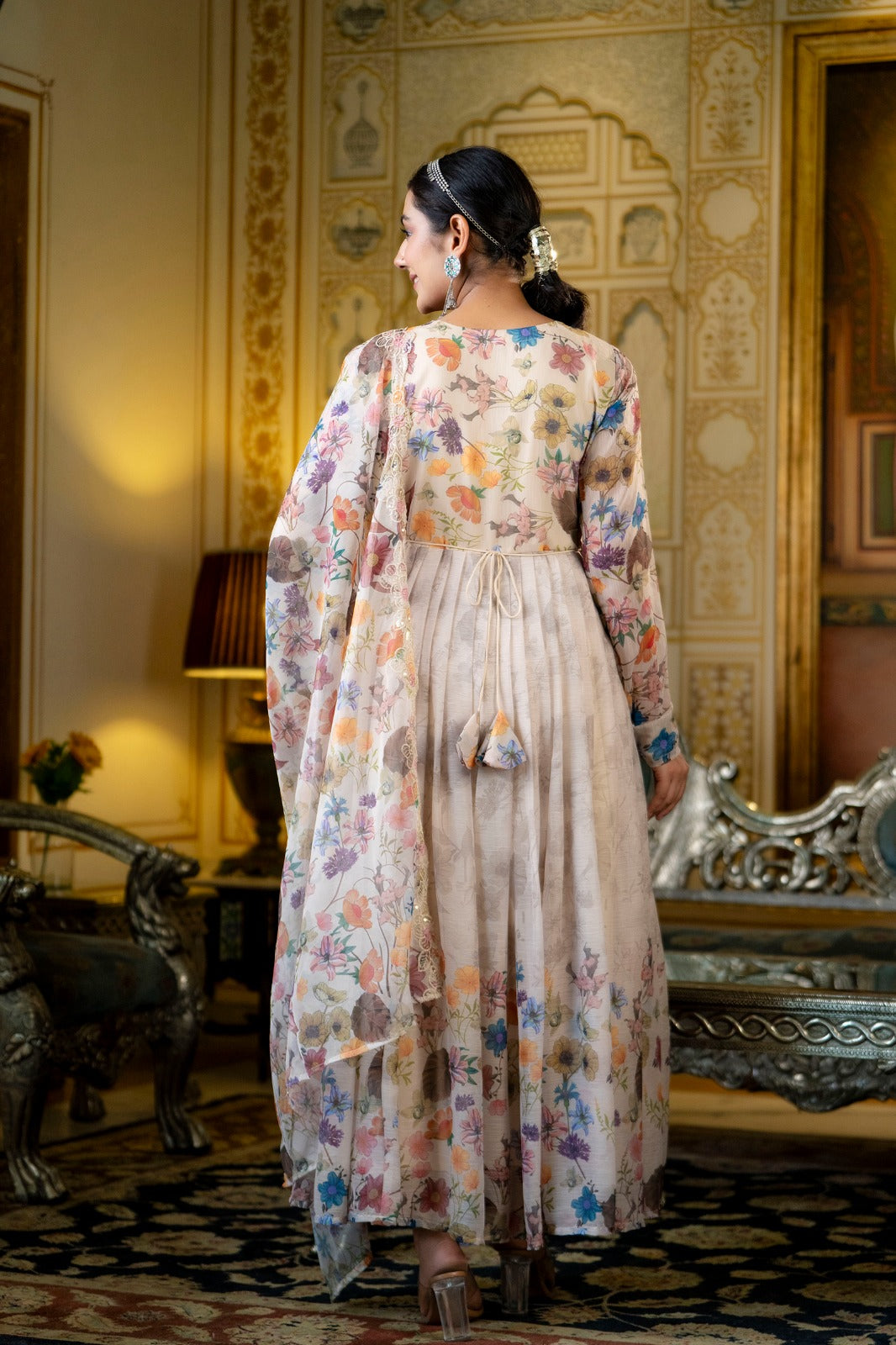 Sahra – Beige Anarkali Suit Set | Festive Ethnic Wear for Women