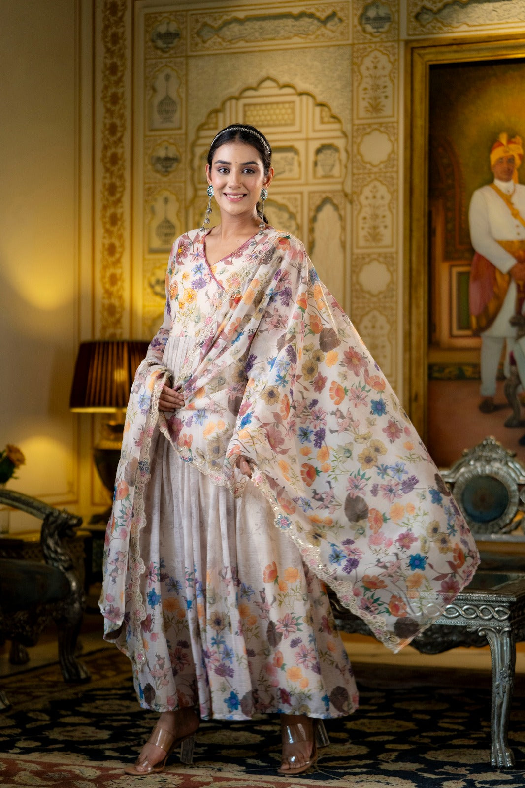 Sahra – Beige Anarkali Suit Set | Festive Ethnic Wear for Women