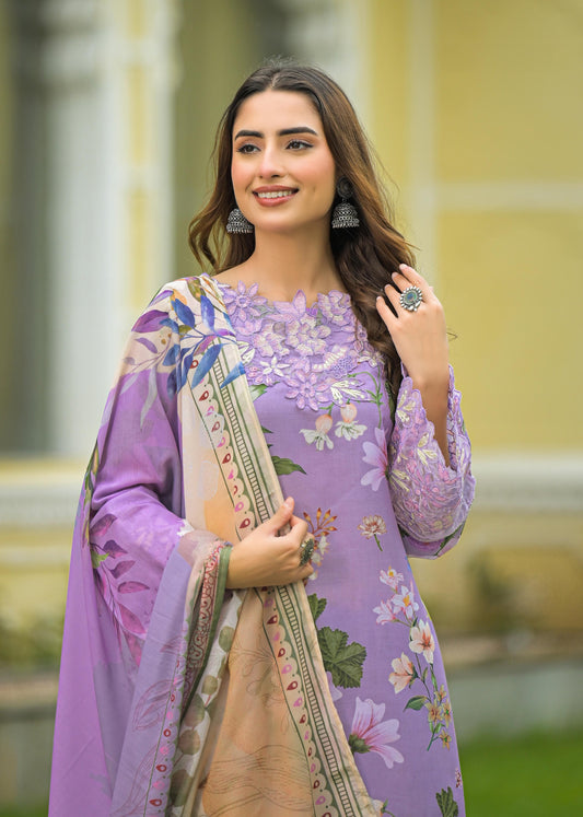 Mizaaj – Cotton Farsi Salwar Suit Set with Dupatta | Available in Purple & Coffee | Elegant Ethnic Wear for Women