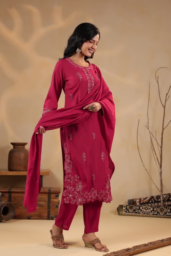 Deedar – Brown & Pink Roman Silk Designer Suit Set with Dupatta | Festive Ethnic Wear for Women