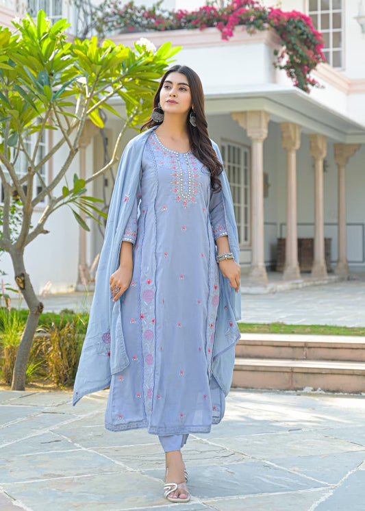 Fida – Pure Cotton A-Line Dupatta Set | Teej & Grah Pravesh Special
