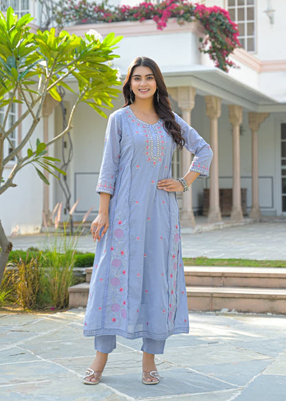 Fida – Pure Cotton A-Line Dupatta Set | Teej & Grah Pravesh Special